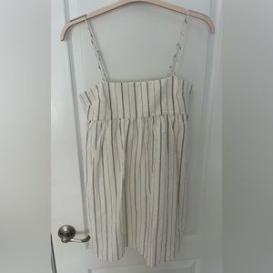 Blue and white stripe Zara mini dress with shorts underneath